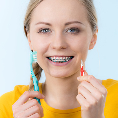 brushing and flossing